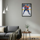 Leon Draisaitl Oilers Action - Framed Canvas - 22" x 31"-Ready to hang - arrives fully assembled