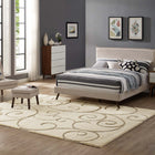 Modway Jubilant Burgeon Scrolling Vine Shag Area Rug - 5 ft W x 8 ft L - Creame/Beige-Shag Weave Of 1.18 Inches