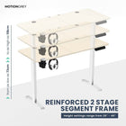 MotionGrey Ergo2 Adjustable Electric Standing Desk with Memory Settings - 55" x 24" - Light Brown Top - White Frame-Supports Up to 80 kg - The Motion standing frame is reinforced with thickened steel tubing and strengthened base plates, providing a sturdy and durable platform even at the highest height setting