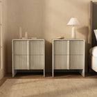 Manhattan Comfort Novara 22" Contemporary 2-Drawer Nightstand - Whitewashed Oak-9