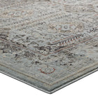 Modway Enye Distressed Vintage Floral Lattice Area Rug - 5 ft W x 8 ft L - Brown/Silver Blue-High Density / Machine-Woven