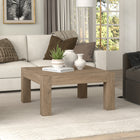Hudson&Canal Langston 34"W Square Coffee Table - Antiqued Grey Oak-Clean with a soft, dry cloth and no harsh chemicals or abrasive cleaning materials