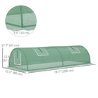 Outsunny Portable Mini Greenhouse - 7' x 3' x 2' - Green- Steel frame for a strong core
 