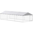 PawHut Covered Dog Kennel for Large Dogs - 19.7' L x 7.5' W x 4.9' H-Water and UV-resistant roof keeps pets cool, dry, and protected from the rain