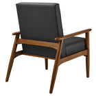 Modway Jensen Vegan Leather Accent Chair - Walnut Black-Assembly Required