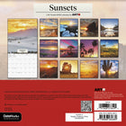 DateWorks 2026 16-Month Mini Wall Calendar - 7" x 7" - Sunsets - English-13 High Quality Images printed on Premium Paper