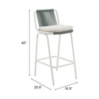 Zuo Luft Barstool - White/Green - Set of 2-6