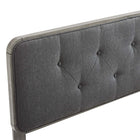 Modway Collins Tufted Fabric and Wood King Headboard - Grey Charcoal-Button Tufted