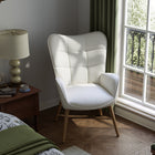 FurnitureR Accent Chair - Ivory Beige Fabric-Premium fabric balances softness and durability

