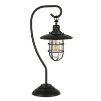 Hudson&Canal Bay 22" Tall Nautical Table Lamp with Glass/Metal Shade - Blackened Bronze/Clear-Cottage design for your living room, workspace, or bed side table