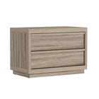 Manhattan Comfort Navis 32" Contemporary 2-Drawer Nightstand - Natural Oak-Smooth drawer glides ensure effortless opening and closing