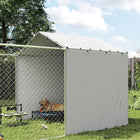 PawHut Outdoor Dog Kennel and Dog Run with Cover - 13.1' x 7.5' x 7.5' - Silver-Enhanced tarpaulin security with encrypted buttonholes for added stability 