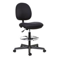 TygerClaw Fabric Back Office Stool Chair (TYFC3306)-Upholstered in soft and durable Black Fabric