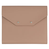 Gry Mattr Vegan Leather Padfolio - 9.45" × 11" - Pink-Envelope-style flap with secure metal snap closures