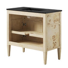 Modway Elysian 36" Wood Bathroom Vanity - Black/Burl-Burl Wood Veneer