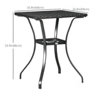 Outsunny Patio Wicker Dining Table with Umbrella Hole - Black-Constructed for long-lasting use
