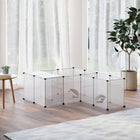 PawHut 18" H 20-Panel Small Animal Cage - White-Open design allows interaction with your animals from all sides 