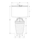 Monarch Specialties 28" H Transitional Table Lamp - Grey Ceramic / Ivory / Cream Shade-Equipped with a 3-way switch and when paired with a 3-way bulb up to 100W (bulb not included), this lamp allows you to easily illuminate an end or side table, console, or nightstand