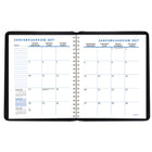 Staples 2027 Weekly/Monthly Planner - 8-3/4" H x 6-7/8" W - Black - Bilingual-Weekly: one week per two-page spread vertical planning with ruled sections notes section on top, monthly: two-page spread with notes section, past/present/future month reference and block format
