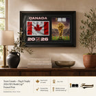 Frameworth Official FIFA World Cup 2026 Canada Flag & Trophy Framed Print - 15" x 24"-Professionally framed in Canada, printed on high-quality photo paper and finished in a premium black frame with a clear protective front.