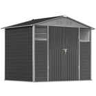 Outsunny 8' x 6' Outdoor Storage Shed - Dark Grey-Two acrylic windows and four vents allow efficient air circulation
