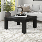 Hudson&Canal Langston 34"W Square Coffee Table - Black Grain-Finished in wood-look black grain