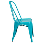 31.5'' Square Crystal Blue Metal Indoor-Outdoor Table Set with 4 Stack Chairs [ET-CT002-4-30-CB-GG]-4