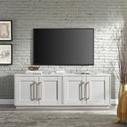 Hudson&Canal Tillman TV Stand for TV's up to 75" - White-Clean with a soft, dry cloth and no harsh chemicals or abrasive cleaning materials