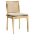 Modway Ovard Wood and Rattan Dining Chair - Natural-Armless Dining Side Chair
