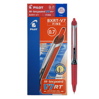 Pilot Hi-Tecpoint Grip Rollerball Pens Retractable V7 – 0.7mm – Red – 12 Pack  -Needlepoint rollerball pen