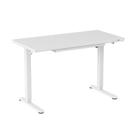 ShoppingAll Glass Electric Height Adjustable Standing Desk with Drawer - White-Elegant Glass Desktop: Elevate your home office with this standing desk. The glass surface is both durable and stylish to any workspace. Write or doodle on the glass desktop with dry erase markers, then simply wipe clean to start fresh.