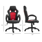 HOMCOM Racecar Style Office Chair - Red-Slightly tilting back and forth for added comfort