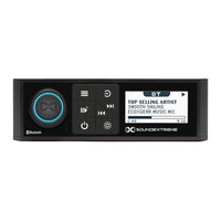 SoundExtreme Marine DIN Radio-200 watts peak output: (25 watts x 4 channels RMS) with a built-in 3-band equalizer and optional volume limiter controls to be as loud as you like to cut through all the wind and roar; Customize your audio listening experience with 1 or 2 wired audio zones and 1 wireless audio zone; Change zone volume independently or together, even change the zone names
