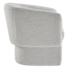 Modway Muse Boucle Fabric Barrel Accent Chair - Newsprint-Padded Seat