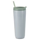 General Supply Goods + Co 700 ml Stainless Steel Tumbler with Straw - Sage-Double wall stainless steel construction for temperature retention