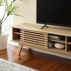 Modway Render 70" Entertainment Center TV Stand - Oak-Four Media Storage Cubbies