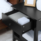 HOMCOM Modern 13.8" Nightstand - Black-Made of MDF for reliable use