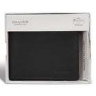 Champs Onyx Leather Zip Bi-Fold Wallet - Black-6 Credit card slots