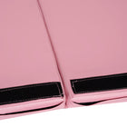 Soozier Folding Gymnastics Tumbling Mat - Exercise Mat with Carrying Handles for Yoga - MMA - Martial Arts - Pink - 4' W x 8' L x 2" D-PU cover is sealed by zipper 