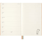 Moleskine 2026 Limited Edition Peanuts Snoopy 12-Month Hard Cover Weekly Planner - 5" x 8.25" - Cadmium Orange-Rounded Corners, Elastic Closure And 2 Matching Ribbon Bookmarks