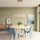 Modway Skylark 6-Light Chandelier - Clear/Satin Brass-Ceiling Canopy With Swivel Adaptor