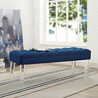 Modway Valet Performance Velvet Bench - Navy-Performance Velvet Upholstery