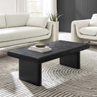 Modway Relic Concrete Textured Coffee Table - Black-Bullnose Edges