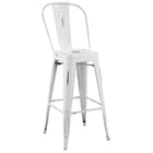 Modway Promenade Metal Bar Side Stool - White-Cafe and Bistro Style Bar Stool