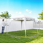 Outsunny 8 ft W x 8 ft L Pop Up Canopy Foldable Outdoor Canopy Tent with Bag - White-Heavy-duty metal construction ensures steadiness and stability