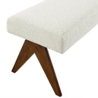 Modway Lyra 47" Boucle Upholstered Bench - Ivory/Boucle-8