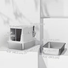 PawHut XL Stainless Steel Big Cat Litter Box with Flip Top-Litter filter step panel helps keep your floors free from stray litter 