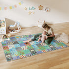 Qaba Baby Play Mat - Large Foam Playmat - 77" L x 58" W - Alphabet & Track Theme-Letters and numbers stimulate your baby's early learning skills 