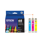 Epson T068 Ink Cartridge - Standard Capacity - Colour Combo-The convenient multipack contains individual colour cartridges (yellow, cyan, and magenta)