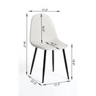 FurnitureR Fabric Dining Chair - Ivory Beige - 4 Pack-Multifunctional Use: Ideal for dining rooms, kitchens, home offices, or even as extra seating in your living room.
